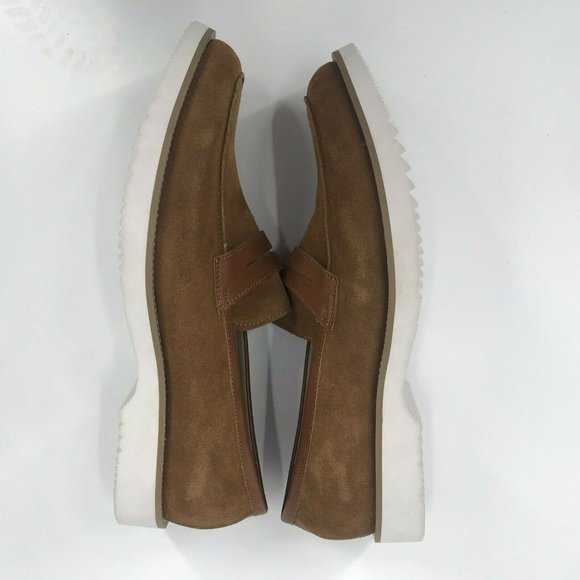 ZANZARA  Cognac Gino Suede Loafers - Size 10M - Picture 10 of 11